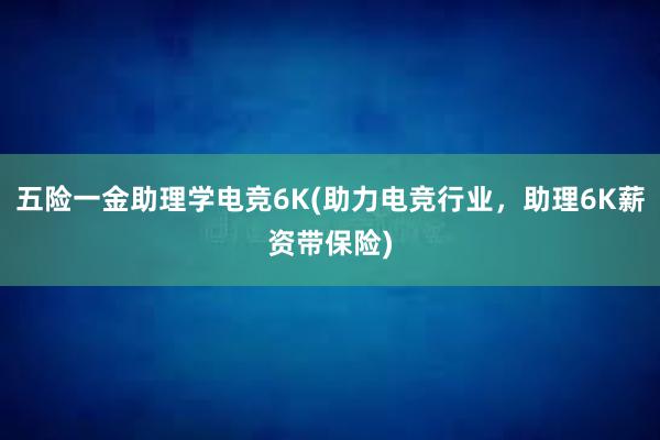 五险一金助理学电竞6K(助力电竞行业，助理6K薪资带保险)