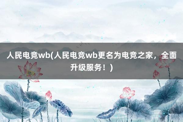 人民电竞wb(人民电竞wb更名为电竞之家，全面升级服务！)