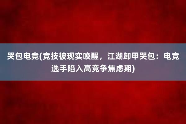 哭包电竞(竞技被现实唤醒，江湖卸甲哭包：电竞选手陷入高竞争焦虑期)