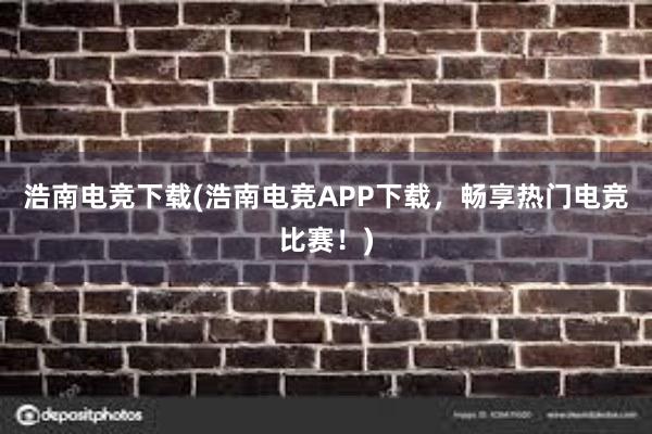 浩南电竞下载(浩南电竞APP下载，畅享热门电竞比赛！)