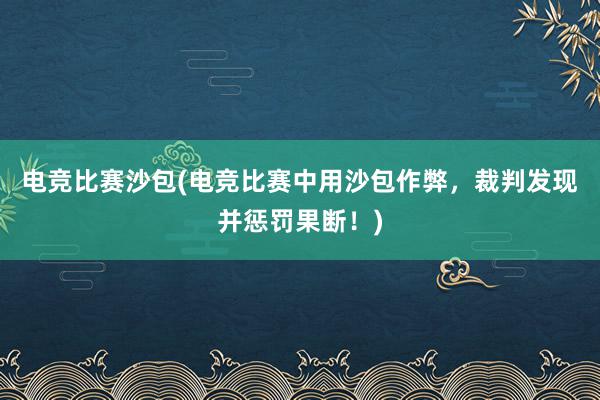 电竞比赛沙包(电竞比赛中用沙包作弊，裁判发现并惩罚果断！)