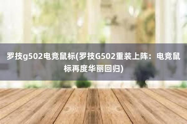 罗技g502电竞鼠标(罗技G502重装上阵：电竞鼠标再度华丽回归)