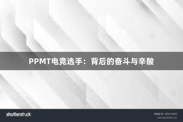 PPMT电竞选手：背后的奋斗与辛酸