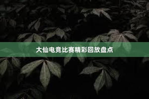 大仙电竞比赛精彩回放盘点