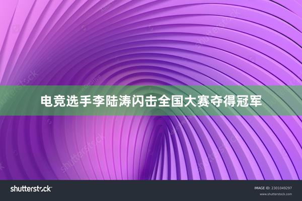 电竞选手李陆涛闪击全国大赛夺得冠军