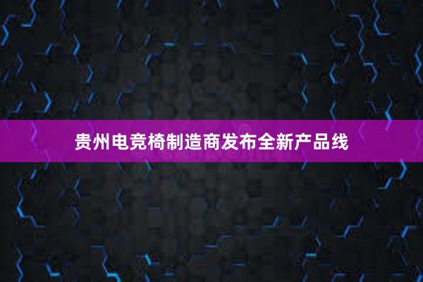 贵州电竞椅制造商发布全新产品线