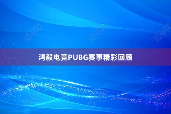 鸿毅电竞PUBG赛事精彩回顾